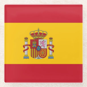 Posavasos De Vidrio Pascua de vidrio con bandera de España