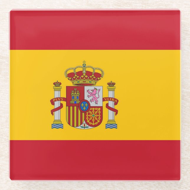 Posavasos De Vidrio Pascua de vidrio con bandera de España (Anverso)