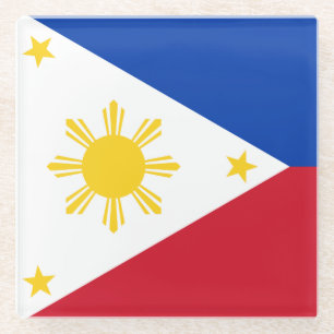 Posavasos De Vidrio Pascua de vidrio con bandera de Filipinas