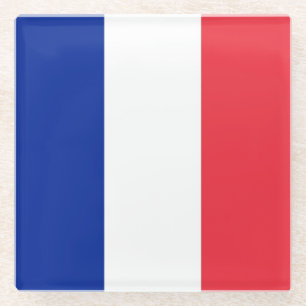 Posavasos De Vidrio Pascua de vidrio con bandera de Francia