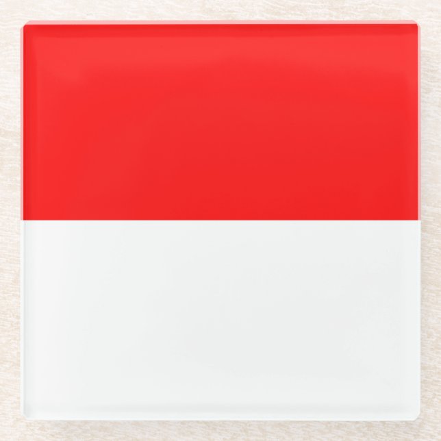 Posavasos De Vidrio Pascua de vidrio con bandera de Indonesia (Anverso)