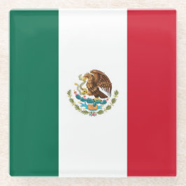 Posavasos De Vidrio Pascua de vidrio con bandera de México