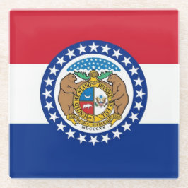 Posavasos De Vidrio Pascua de vidrio con bandera de Misuri, Estados Un