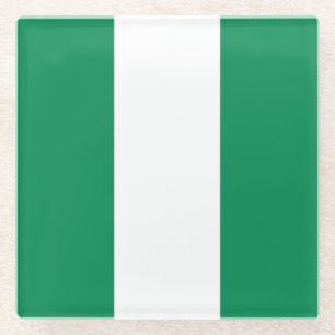 Posavasos De Vidrio Pascua de vidrio con bandera de Nigeria