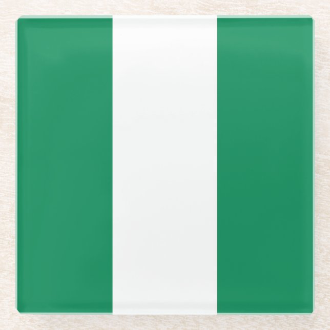 Posavasos De Vidrio Pascua de vidrio con bandera de Nigeria (Anverso)