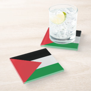 Posavasos De Vidrio Pascua de vidrio con bandera de Palestina
