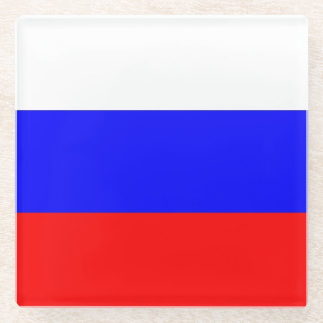 Posavasos De Vidrio Pascua de vidrio con bandera de Rusia (Anverso)