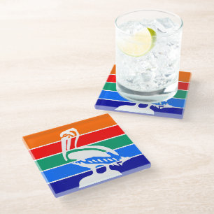 Posavasos De Vidrio Pascua de vidrio con bandera de San Petersburgo, F