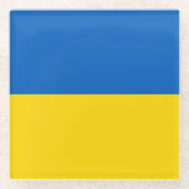 Posavasos De Vidrio Pascua de vidrio con bandera de Ucrania