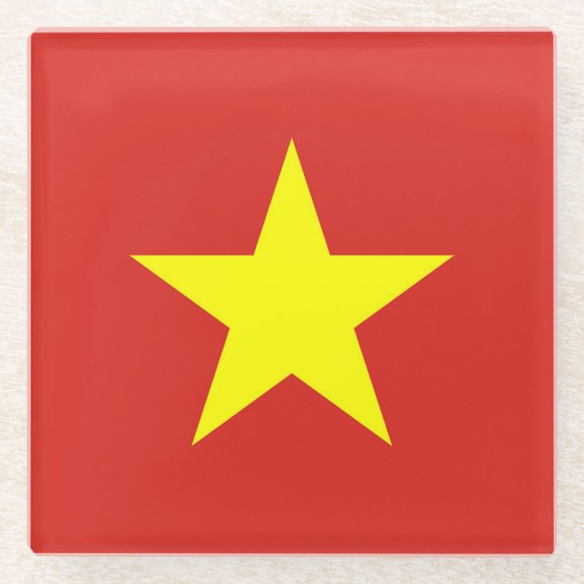 Posavasos De Vidrio Pascua de vidrio con bandera de Vietnam (Anverso)