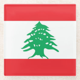 Posavasos De Vidrio Pascua de vidrio con bandera del Líbano