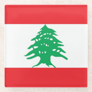 Posavasos De Vidrio Pascua de vidrio con bandera del Líbano