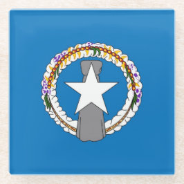 Posavasos De Vidrio Pascua de vidrio con bandera del norte de Mariana