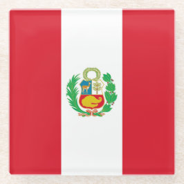Posavasos De Vidrio Pascua de vidrio con bandera del Perú