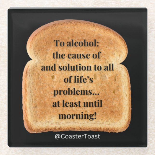 Posavasos De Vidrio Pascua de vidrio con divertida tostada ingeniosa (Anverso)