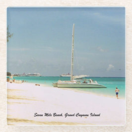 Posavasos De Vidrio Pascua de vidrio con escena de playa