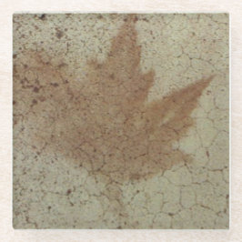 Posavasos De Vidrio Pascua de vidrio con huella de hoja