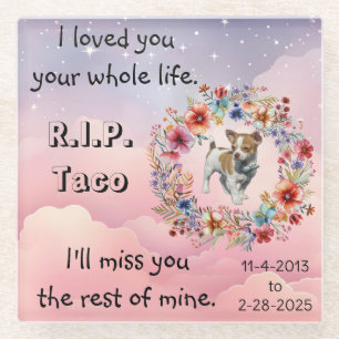 Posavasos De Vidrio Pascua de vidrio conmemorativa para perros o gatos