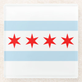 Posavasos De Vidrio Pascua de vidrio de Bandera de Chicago