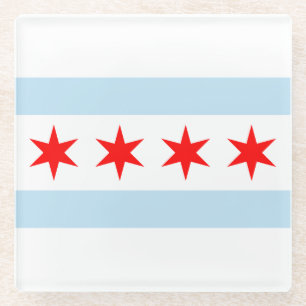 Posavasos De Vidrio Pascua de vidrio de Bandera de Chicago