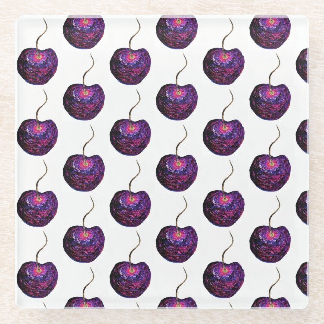 Posavasos De Vidrio Pascua de vidrio de cerezo (Anverso)