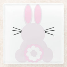 Pascua de vidrio de conejo rosa pálido de Pascua