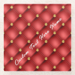 Posavasos De Vidrio Pascua de vidrio de Gemstone de Oro Rojo con texto