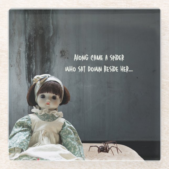 Posavasos De Vidrio Pascua de vidrio de Halloween, espeluznante Miss M (Anverso)