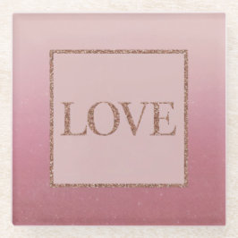 Posavasos De Vidrio Pascua De Vidrio De Lujo Rosa Ombre Rosa De Oro