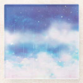 Posavasos De Vidrio Pascua de vidrio de nebulosa azul celeste