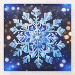 Posavasos De Vidrio Pascua De Vidrio De Snowflake