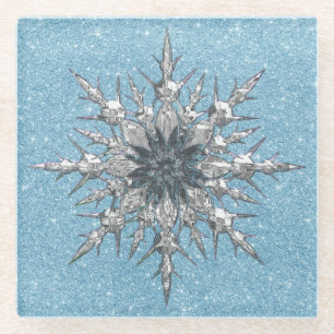 Posavasos De Vidrio Pascua De Vidrio De Snowflake