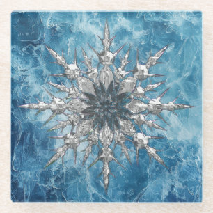Posavasos De Vidrio Pascua De Vidrio De Snowflake
