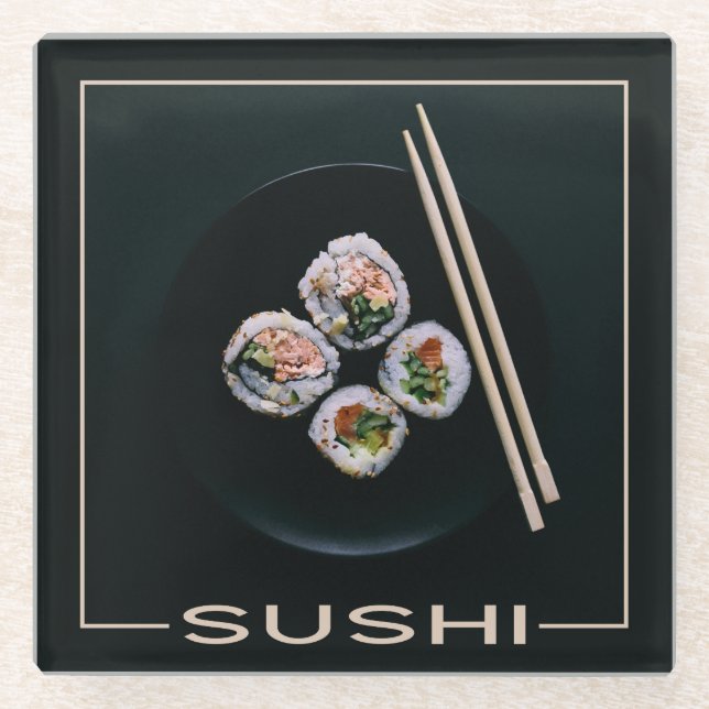 Posavasos De Vidrio Pascua de vidrio de sushi (Anverso)