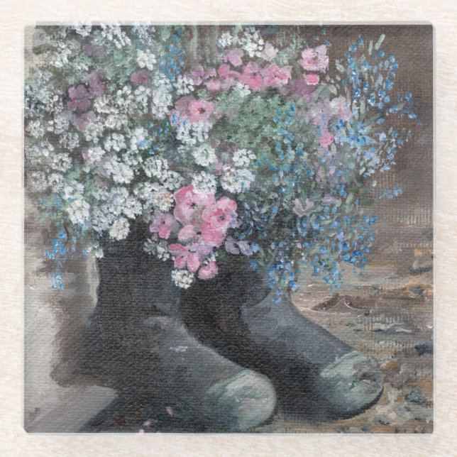 Posavasos De Vidrio Pascua de vidrio de Wellies (Anverso)