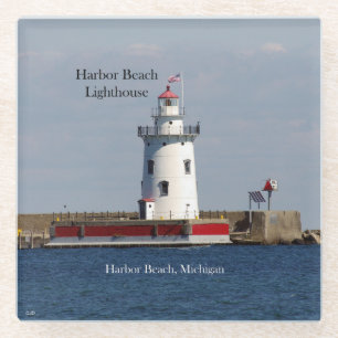 Posavasos De Vidrio Pascua de vidrio del Harbour Beach Lighthouse