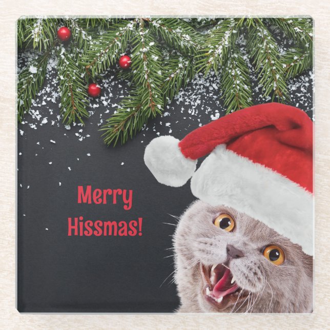 Posavasos De Vidrio Pascua de vidrio, Feliz Hissmas (Anverso)