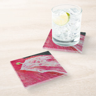 Posavasos De Vidrio Pascua De Vidrio Flamingo En Descanso