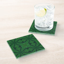 Posavasos De Vidrio Pascua de vidrio forestal de Pine Mandala