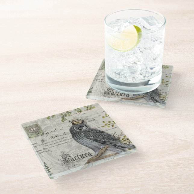 Posavasos De Vidrio Pascua de vidrio - Halcón rey (Angular)