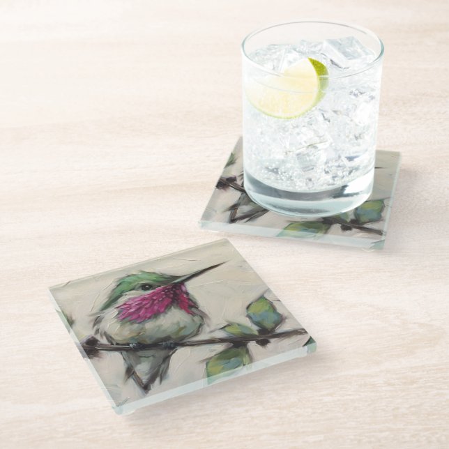 Posavasos De Vidrio Pascua de vidrio - Hummingbird (Angular)