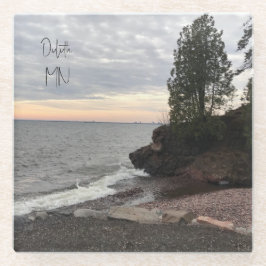 Posavasos De Vidrio Pascua de vidrio, orilla del lago superior en Dulu