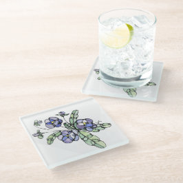 Posavasos De Vidrio Pascua de vidrio - Pantalones azules de lavanda