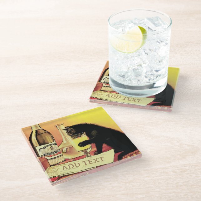 Posavasos De Vidrio Pascua de vidrio para gato y vino (Angular)