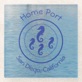 Posavasos De Vidrio Pascua de vidrio - Portal del caballo de mar sobre