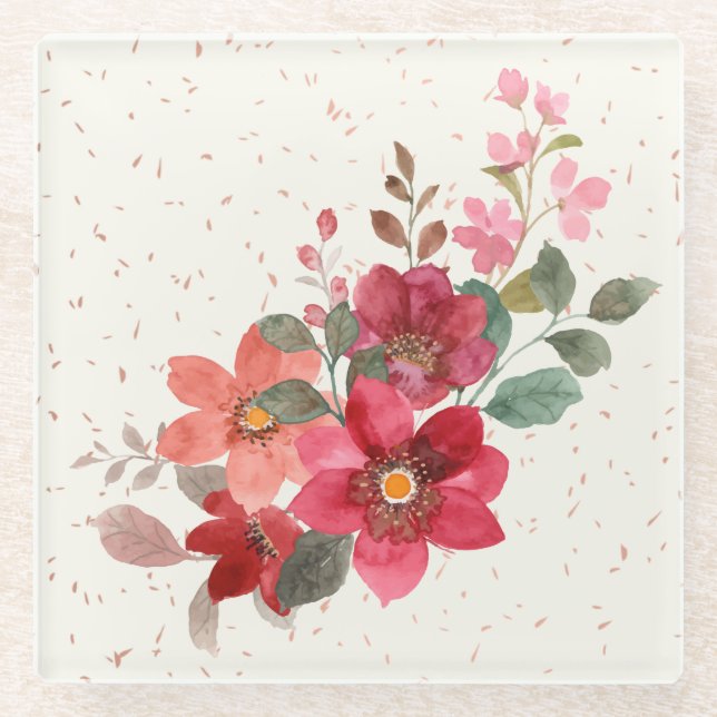 Posavasos De Vidrio Pascua de vidrio rojo (Anverso)