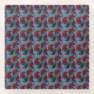 Posavasos De Vidrio Pascua De Vidrio Rojo Daisy