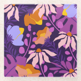 Posavasos De Vidrio Pascua floral morada moderna