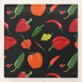 Posavasos De Vidrio Pascua picante de pimientos calientes