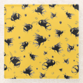 Posavasos De Vidrio Pascua Rústica de Abejas - mano despedida, regalo 